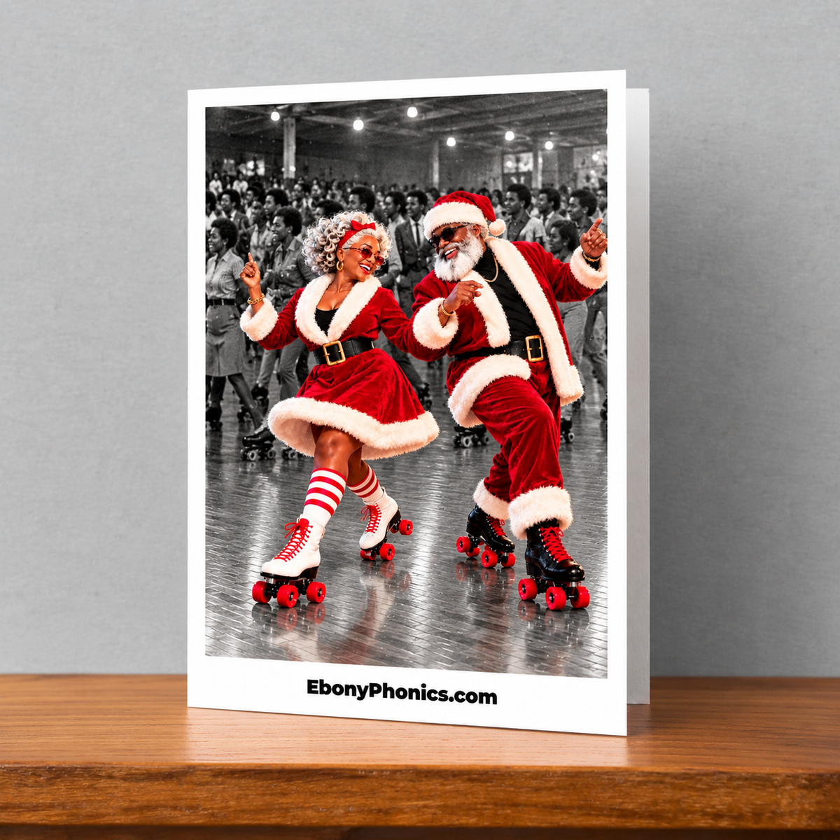 That’s How We Roll – Black Santa & Mrs. Claus Christmas Greeting Card