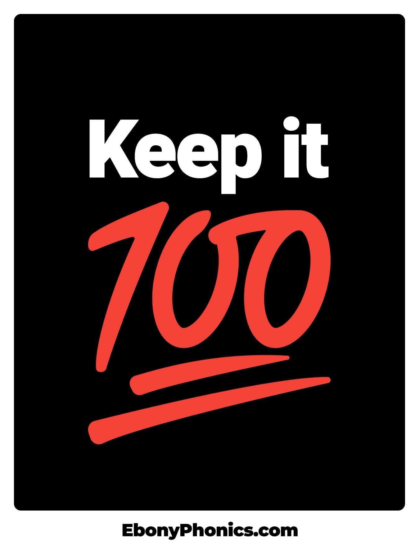 Keep It 100! EbonyPhonics Greeting Card