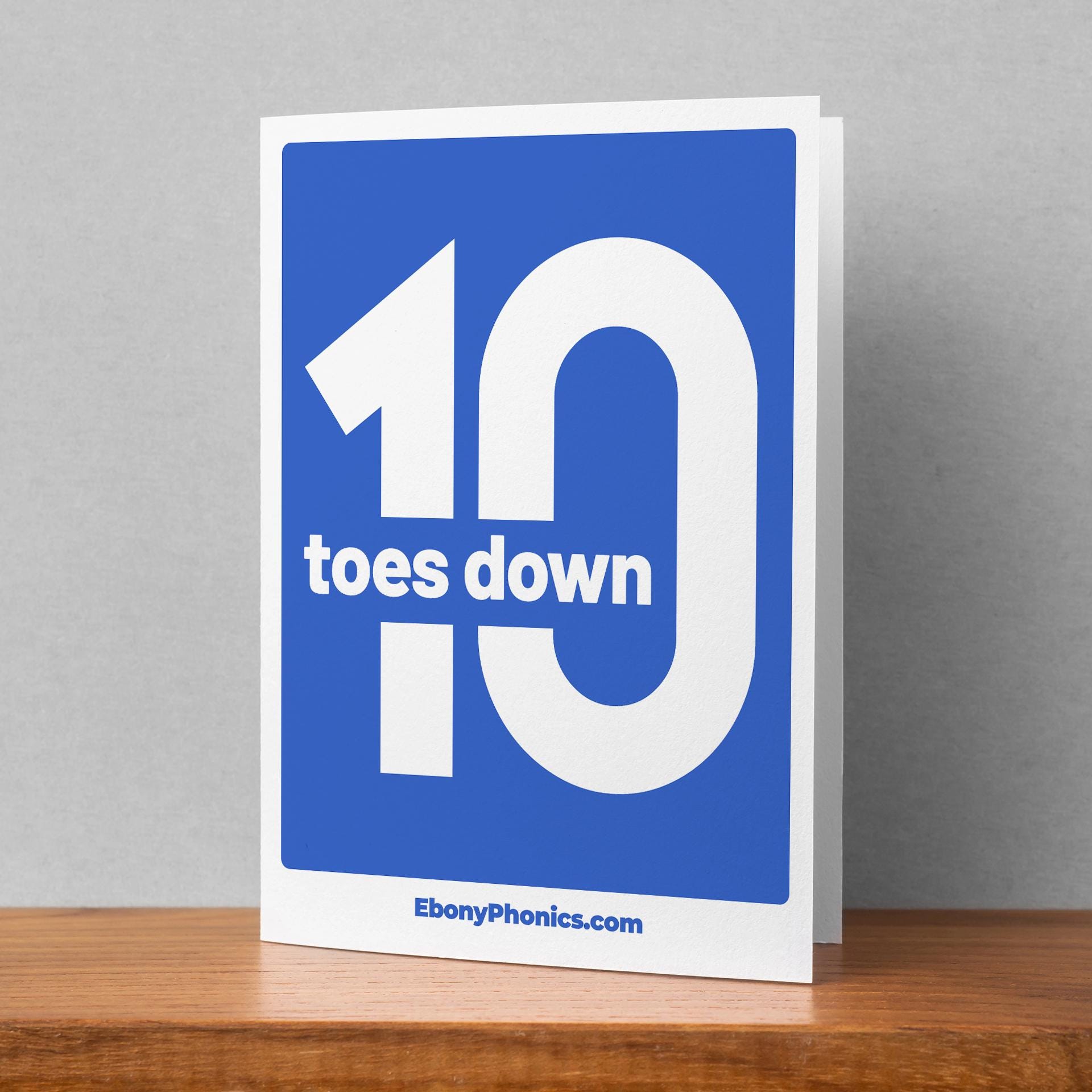 10 Toes Down Greeting Card - Ebony Phonics Support Card
