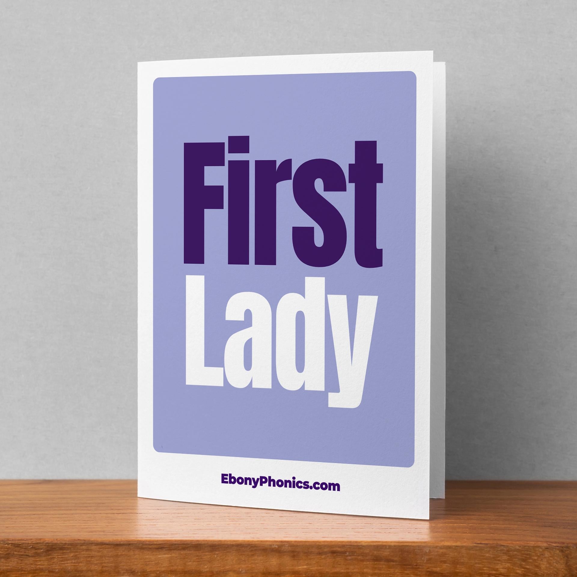 First Lady Church Greeting Card by Ebony Phonics
